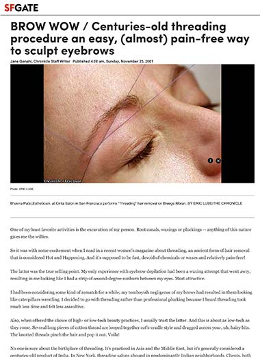 2001 Chronicle Article on Brow-Threading